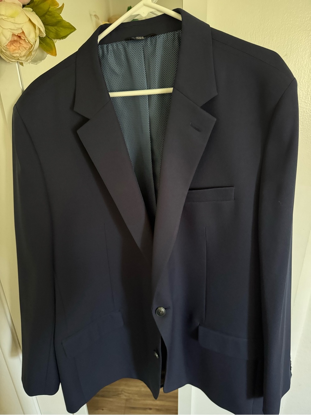 Haggar Navy Single-Breasted Sport Coat